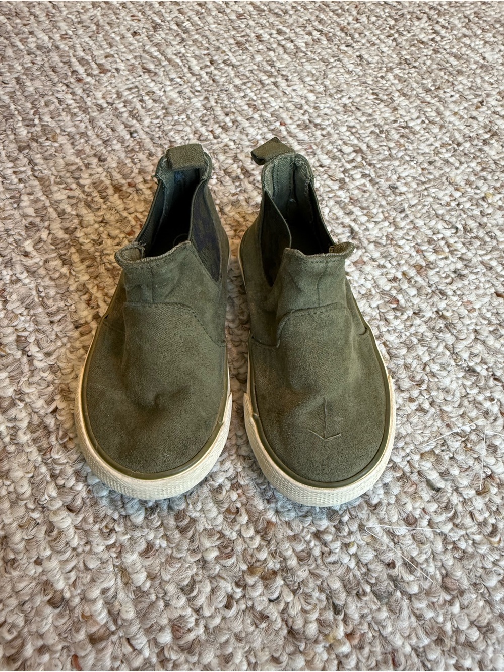 Cat & Jack Olive Green Suede Chelsea Slip-On Boots - Kids